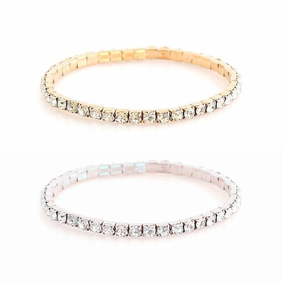 4 for $25 SALE!!!! 4 Gold Rhinestone Bracelets - Picture 5 of 8